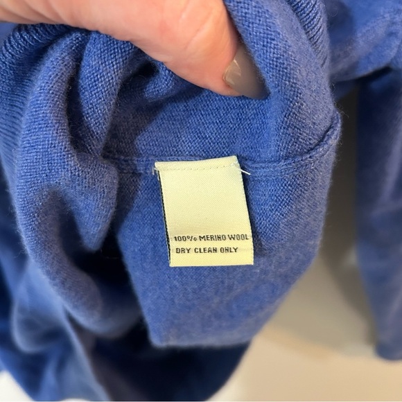 Donald Ross Blue 100% Merino Wool Quarter Zip Pullover Sweater Men’s Size XL - Picture 3 of 5